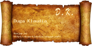 Duga Klaudia névjegykártya