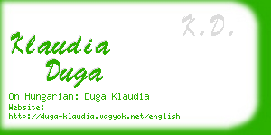 klaudia duga business card